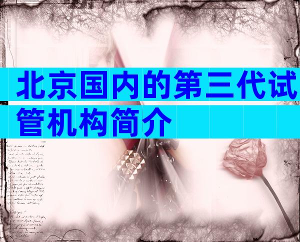 北京国内的第三代试管机构简介
