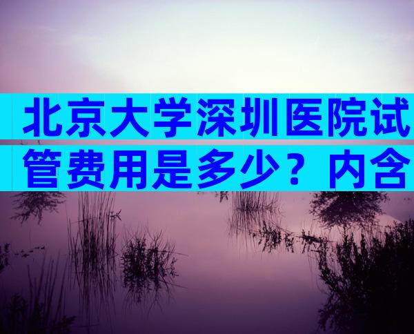 北京大学深圳医院试管费用是多少？内含试管项目费用