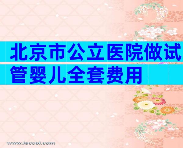北京市公立医院做试管婴儿全套费用