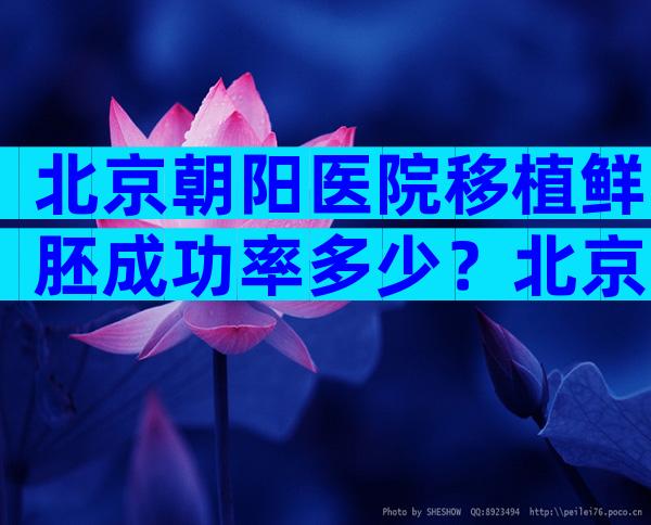 北京朝阳医院移植鲜胚成功率多少？北京朝阳医院移植鲜胚成功率高不？