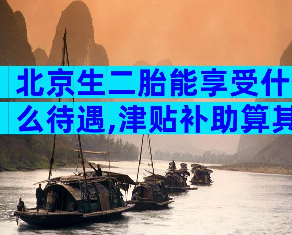北京生二胎能享受什么待遇,津贴补助算其一