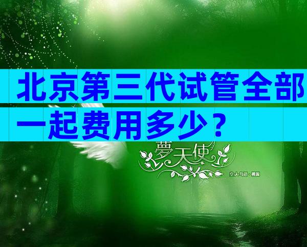 北京第三代试管全部一起费用多少？