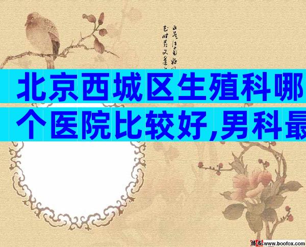 北京西城区生殖科哪个医院比较好,男科最强的是这家。