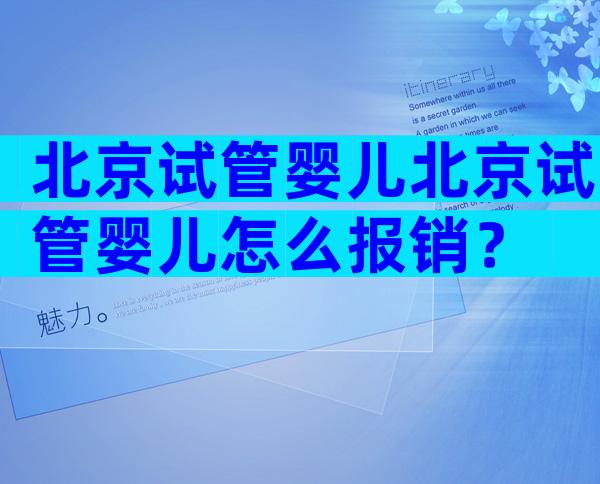 北京试管婴儿北京试管婴儿怎么报销？