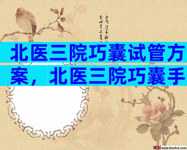 北医三院巧囊试管方案，北医三院巧囊手术排队大概要多久？