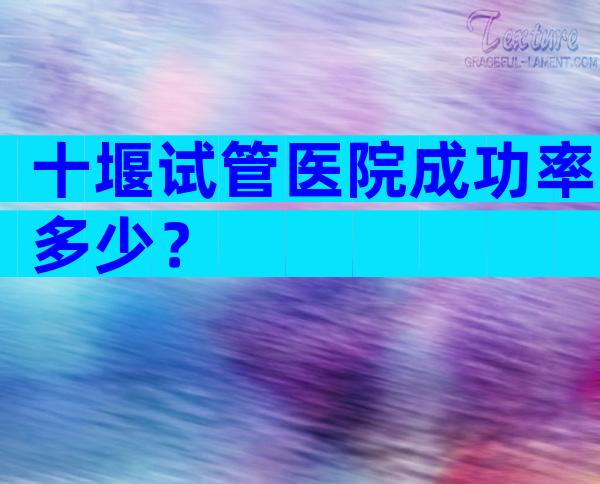 十堰试管医院成功率多少？