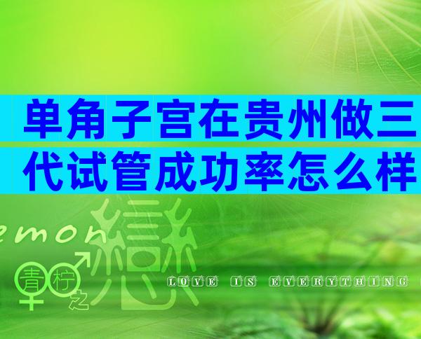 单角子宫在贵州做三代试管成功率怎么样附优势及操作步骤