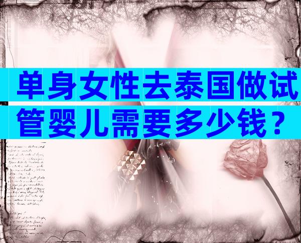 单身女性去泰国做试管婴儿需要多少钱？