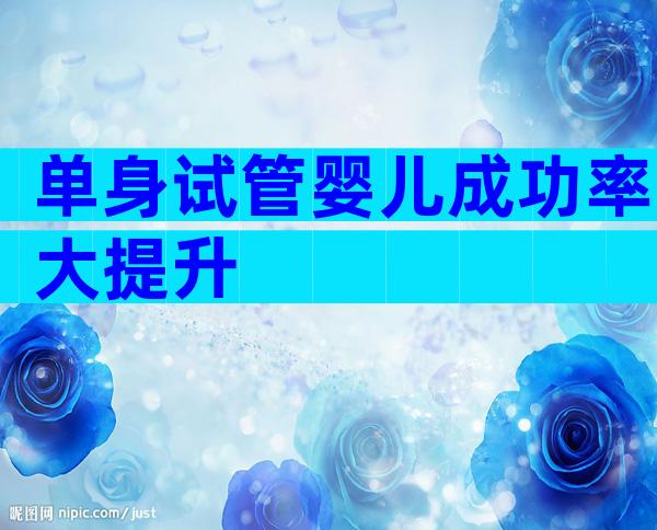 单身试管婴儿成功率大提升