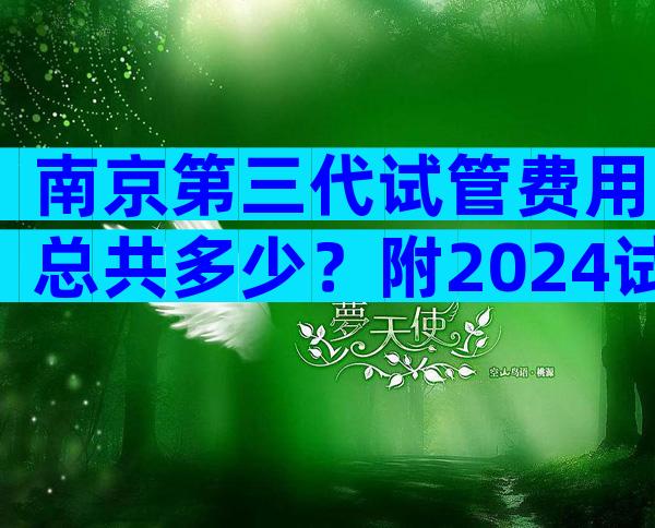 南京第三代试管费用总共多少？附2024试管婴儿明细