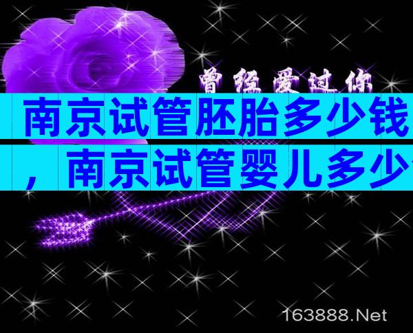 南京试管胚胎多少钱，南京试管婴儿多少钱