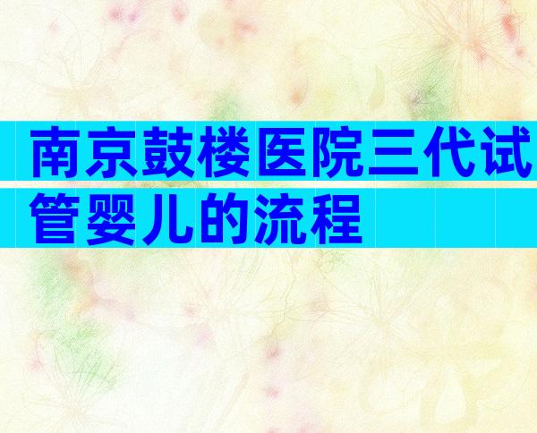 南京鼓楼医院三代试管婴儿的流程