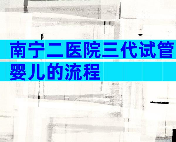 南宁二医院三代试管婴儿的流程