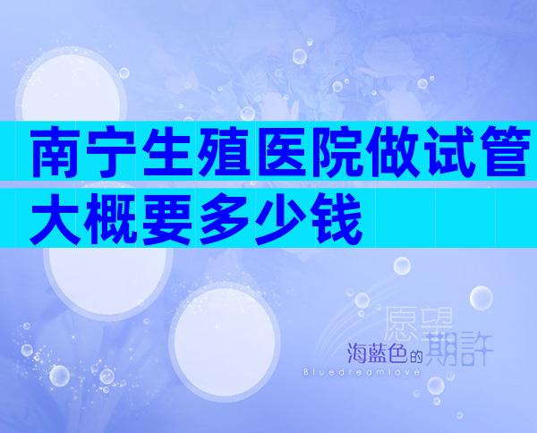 南宁生殖医院做试管大概要多少钱