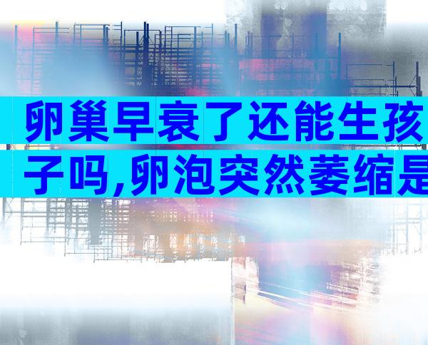 卵巢早衰了还能生孩子吗,卵泡突然萎缩是怎么回事