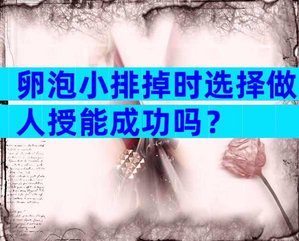 卵泡小排掉时选择做人授能成功吗？