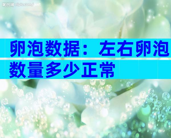 卵泡数据：左右卵泡数量多少正常