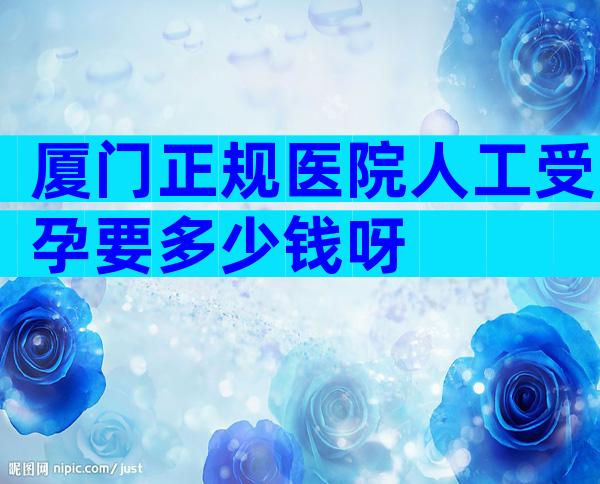 厦门正规医院人工受孕要多少钱呀