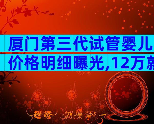 厦门第三代试管婴儿价格明细曝光,12万就够了。