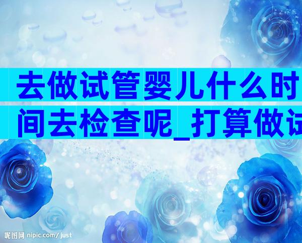 去做试管婴儿什么时间去检查呢_打算做试管什么时候去检查比较好