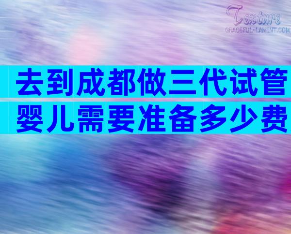 去到成都做三代试管婴儿需要准备多少费用