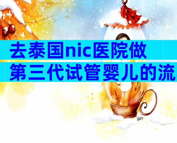 去泰国nic医院做第三代试管婴儿的流程详解！