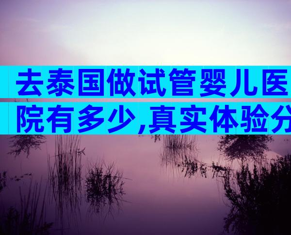 去泰国做试管婴儿医院有多少,真实体验分享!