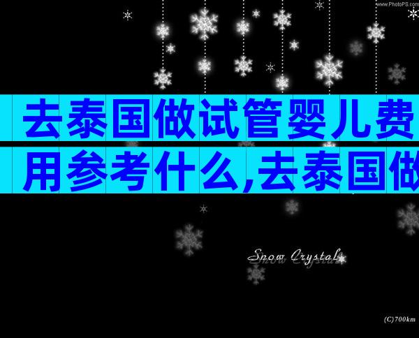 去泰国做试管婴儿费用参考什么,去泰国做试管婴儿需要多少费用