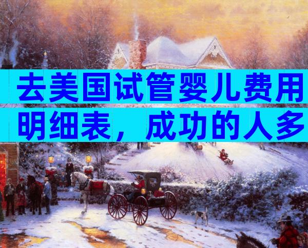 去美国试管婴儿费用明细表，成功的人多不多