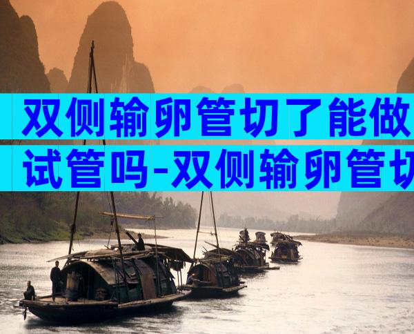 双侧输卵管切了能做试管吗-双侧输卵管切掉了还可以自然受孕吗
