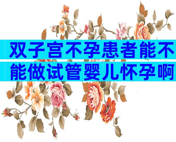 双子宫不孕患者能不能做试管婴儿怀孕啊？