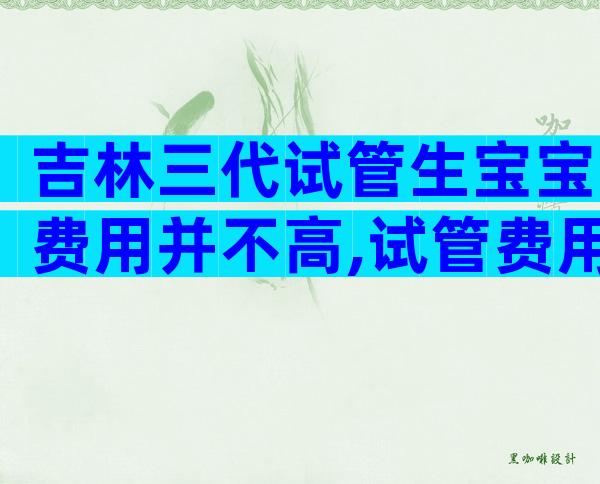 吉林三代试管生宝宝费用并不高,试管费用筛查费用多少