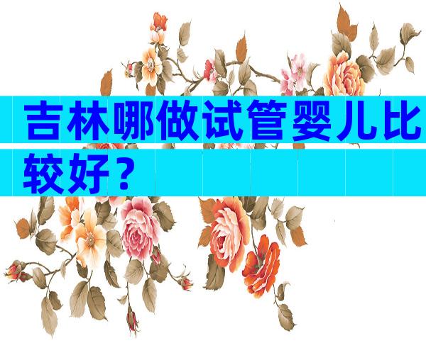 吉林哪做试管婴儿比较好？