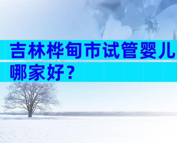 吉林桦甸市试管婴儿哪家好？