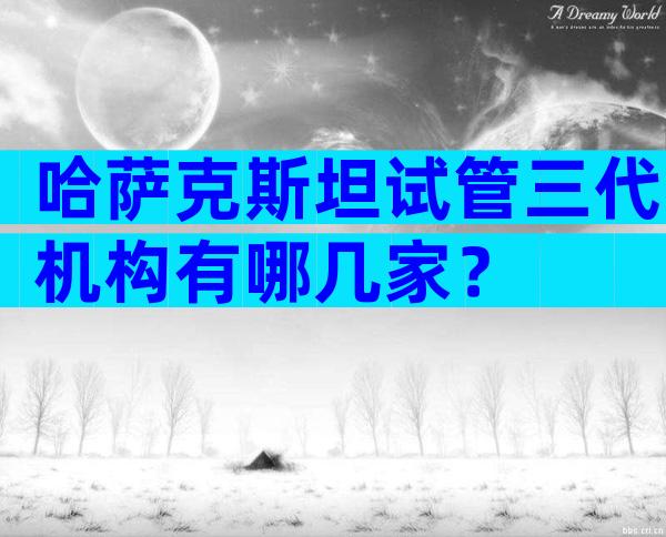 哈萨克斯坦试管三代机构有哪几家？