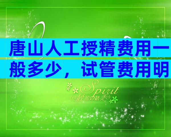 唐山人工授精费用一般多少，试管费用明细？