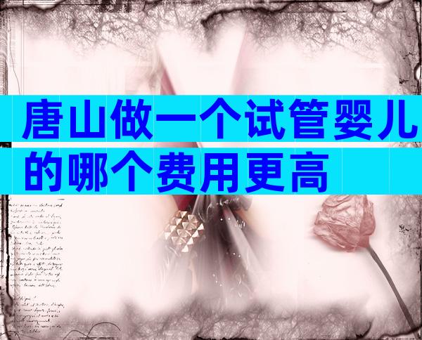 唐山做一个试管婴儿的哪个费用更高