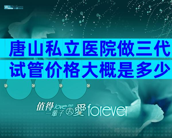 唐山私立医院做三代试管价格大概是多少