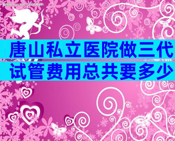 唐山私立医院做三代试管费用总共要多少