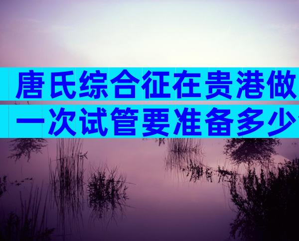 唐氏综合征在贵港做一次试管要准备多少钱