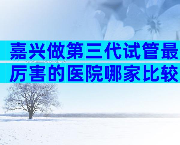 嘉兴做第三代试管最厉害的医院哪家比较好,内附费用清单