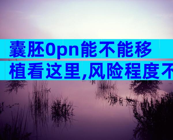 囊胚0pn能不能移植看这里,风险程度不可估量