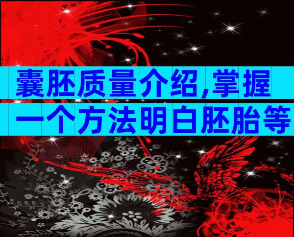 囊胚质量介绍,掌握一个方法明白胚胎等级