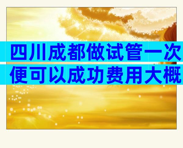 四川成都做试管一次便可以成功费用大概要多少钱？