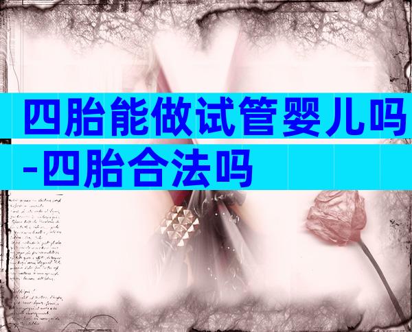 四胎能做试管婴儿吗-四胎合法吗