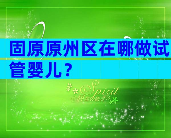 固原原州区在哪做试管婴儿？