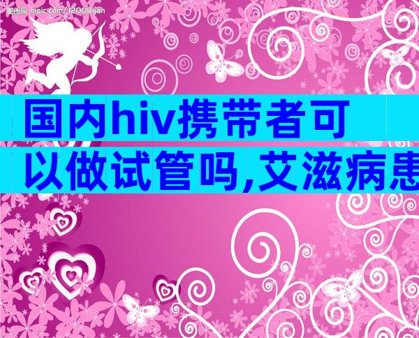 国内hiv携带者可以做试管吗,艾滋病患者可以试管婴儿吗