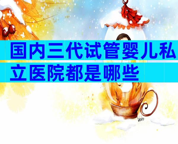 国内三代试管婴儿私立医院都是哪些
