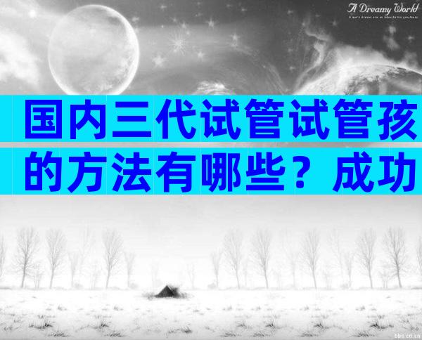 国内三代试管试管孩的方法有哪些？成功率如何？