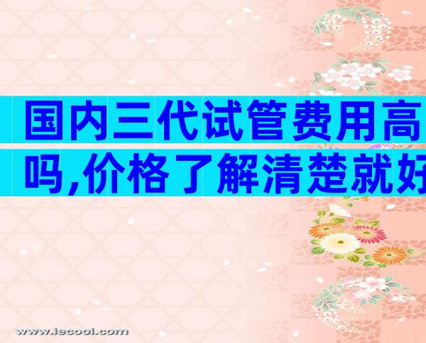 国内三代试管费用高吗,价格了解清楚就好!